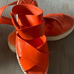 Orange Franco Sarto sandals size 8
